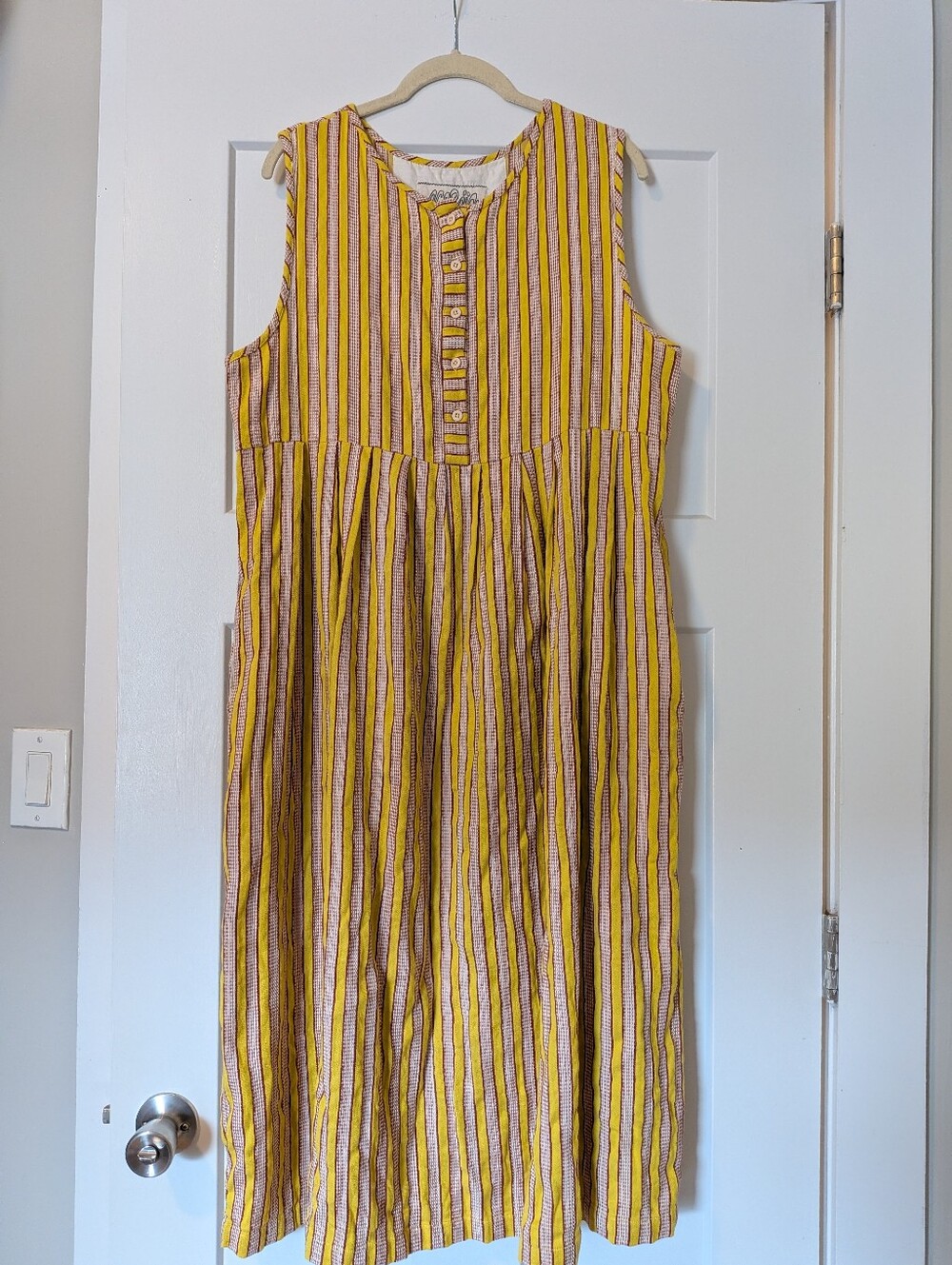 Ace & Jig Cliff Dress, Yellow Striped, Size XL
